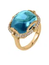 Goshwara 18k Yellow Gold Rock-n-roll Topaz And Diamond Ring In Gold