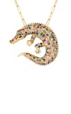 Goshwara 18k Yellow Gold Sapphire; Onyx Crocodile Necklace