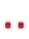 Goshwara 18k Yellow Gold Square-cut Rubellite Earrings In Multi