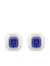 Goshwara 18k Yellow Gold Square-cut Tanzanite Earrings In Blue