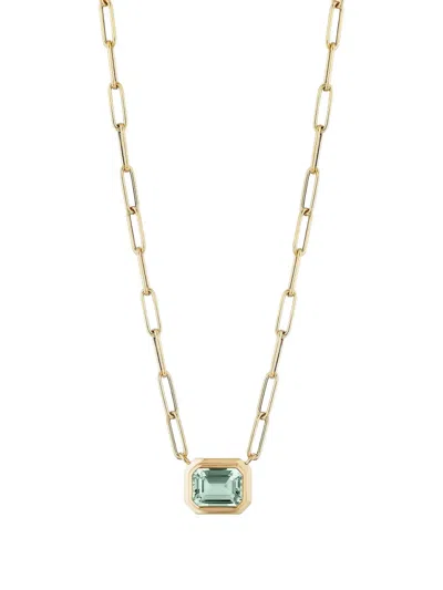 Goshwara 18kt Yellow Gold Manhattan Prasiolite Pendant Necklace