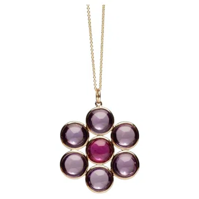 Pre-owned Goshwara Amethyst-rubellite Flower Pendant In Purple