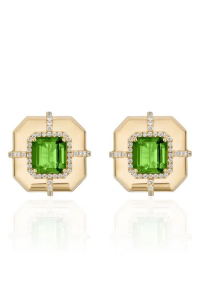 Goshwara Diamond & Semiprecious Stone Stud Earrings In Gold