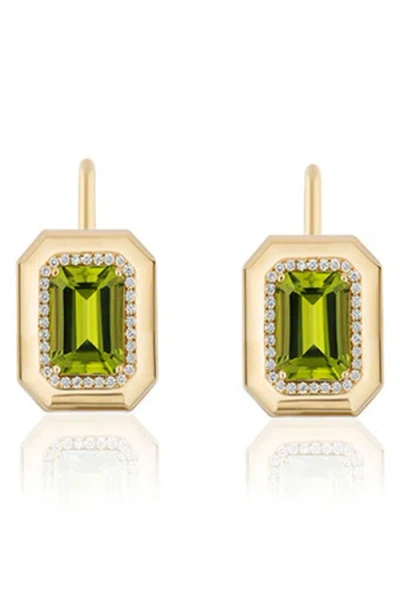 Goshwara G-classic Emerald Cut Drop Earrings In Green