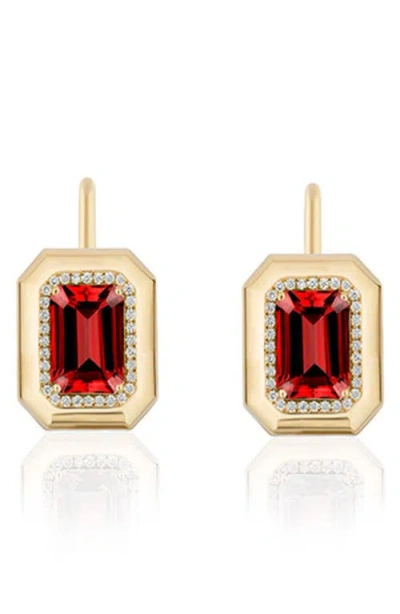 Goshwara G-classic Emerald Cut Drop Earrings In Gold
