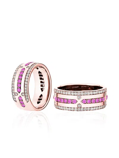 Goshwara G-classics Diamond Pink Sapphire Ring In White