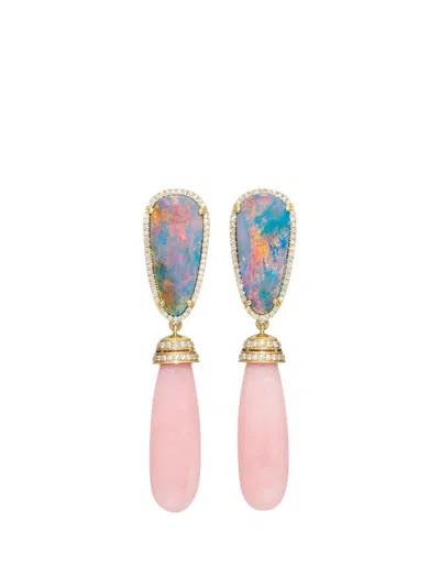 Goshwara G-one Doublet Opal Drop Earrings In Pink