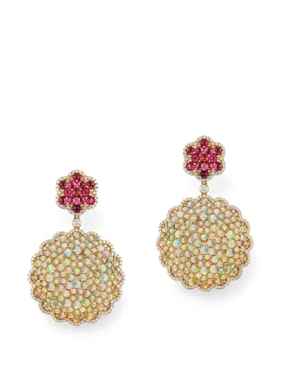 Goshwara G-one Multi-stone Earrings In Gold