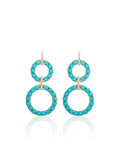 Goshwara G-one Turquoise Diamond Earrings In Gray