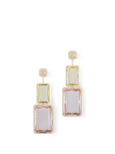 Goshwara G-one Yellow Beryl And Morganite Earrings In Gold