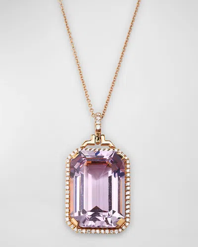 Goshwara Gossip 18k Rose Gold Lavender Amethyst & Diamond Necklace In Purple