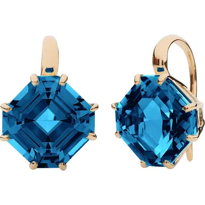Goshwara Gossip Asscher-cut Blue Topaz Drop Earrings