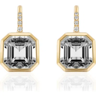 Goshwara Gossip Asscher-cut Semiprecious Stone & Diamond Drop Earrings In Transparent