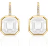 Goshwara Gossip Asscher-cut Semiprecious Stone & Diamond Drop Earrings In White