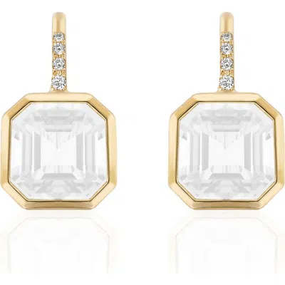 Goshwara Gossip Asscher-cut Semiprecious Stone & Diamond Drop Earrings In White