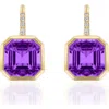Goshwara Gossip Asscher-cut Semiprecious Stone & Diamond Drop Earrings In Purple