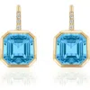 Goshwara Gossip Asscher-cut Semiprecious Stone & Diamond Drop Earrings In Blue