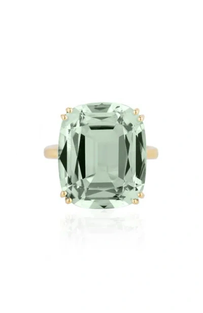 Goshwara Gossip Cushion Cut Cocktail Ring In Green