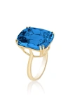 Goshwara Gossip Cushion Cut Cocktail Ring In Gold