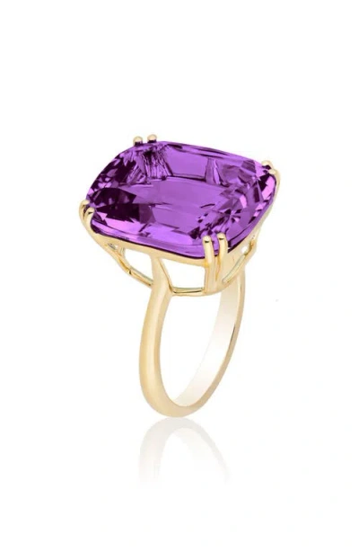 Goshwara Gossip Cushion Cut Cocktail Ring In Gold