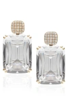 Goshwara Gossip Cushion Cut Drop Earrings In Transparent