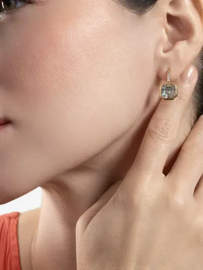 Goshwara Gossip Diamond And Prasiolite Earrings In Green