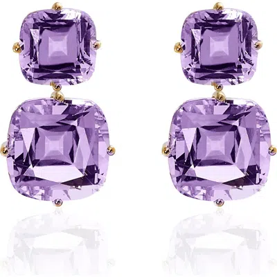 Goshwara Gossip Double Drop Earrings In Purple
