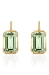 Goshwara Gossip Emerald Cut Drop Earrings In Green