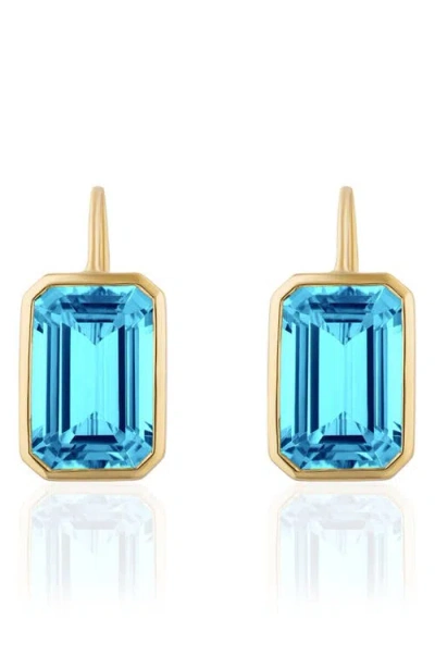 Goshwara Gossip Emerald Cut Drop Earrings In Blue