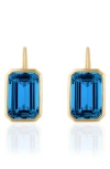 Goshwara Gossip Emerald Cut Drop Earrings In Blue