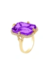 Goshwara Gossip Emerald Cut Ring In Purple