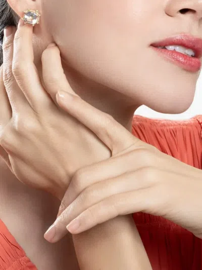 Goshwara Gossip Rock Crystal And Diamond Stud Earrings In Gold