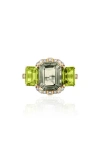 Goshwara Gossip Semiprecious Stone Ring In Green