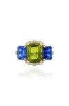 Goshwara Gossip Semiprecious Stone Ring In Green