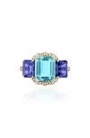 Goshwara Gossip Semiprecious Stone Ring In Blue