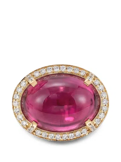 Goshwara Halo Tourmaline And Diamond Ring In Multi
