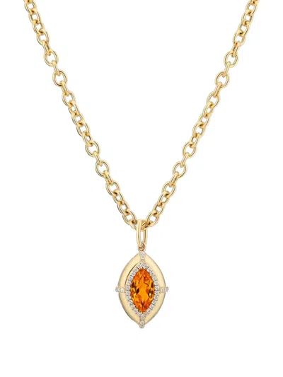 Goshwara Mandarin Garnet And Diamond Necklace In Gold