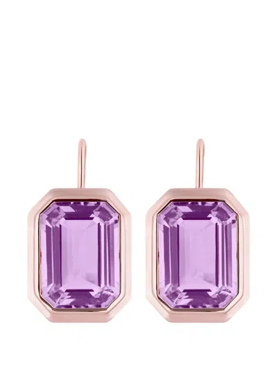 Goshwara Manhattan Amethyst Emerald-cut Earrings In Green