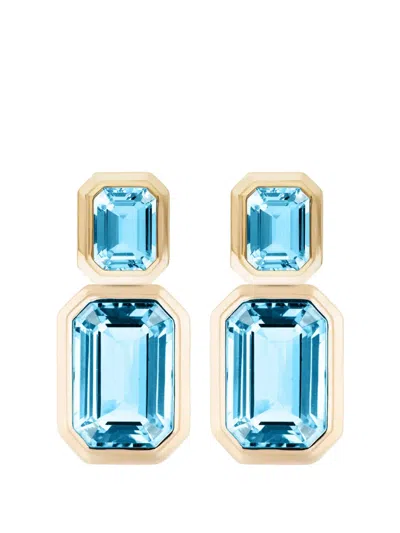 Goshwara Manhattan Blue Topaz Earrings In Pink