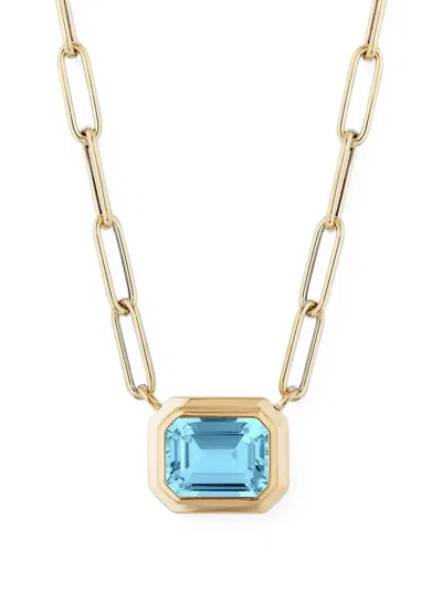 Goshwara Manhattan Blue Topaz Necklace In Gold