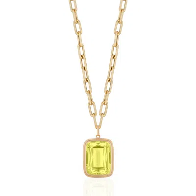 Goshwara Manhattan Cushion Pendant Necklace In Yellow
