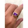 Goshwara Manhattan Emerald Cut Ring In Purple