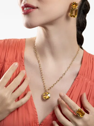 Goshwara Manhattan Octagon-pendant Citrine Necklace In Gold