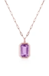 Goshwara Manhattan Pendant Necklace In Purple