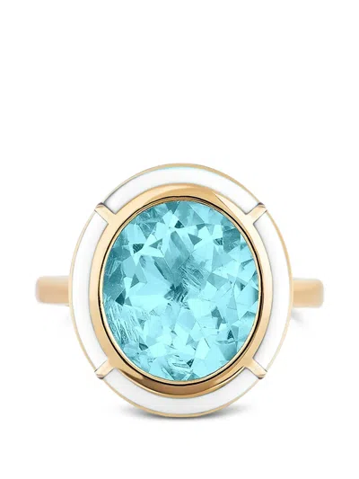 Goshwara Melange Blue Topaz And Turquoise Ring