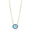 Goshwara Melange Blue Topaz Pendant Necklace In Gold