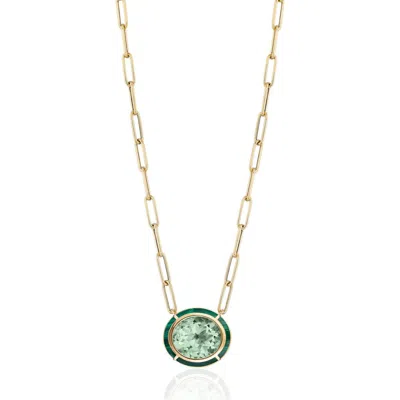 Goshwara Melange Blue Topaz Pendant Necklace In Gold