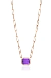 Goshwara Melange Emerald Cut Pendant Necklace In Gold