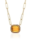 Goshwara Melange Emerald Cut Pendant Necklace In Gold