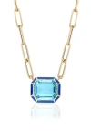 Goshwara Melange Emerald Cut Pendant Necklace In Gold
